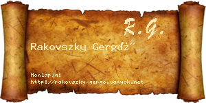 Rakovszky Gergő névjegykártya