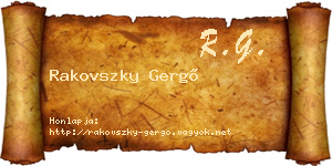 Rakovszky Gergő névjegykártya